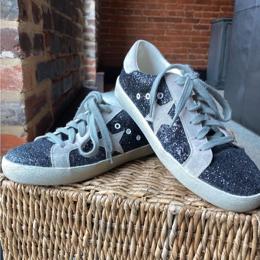 Mi.iM Skylar Black Glitter Sneakers sz 6